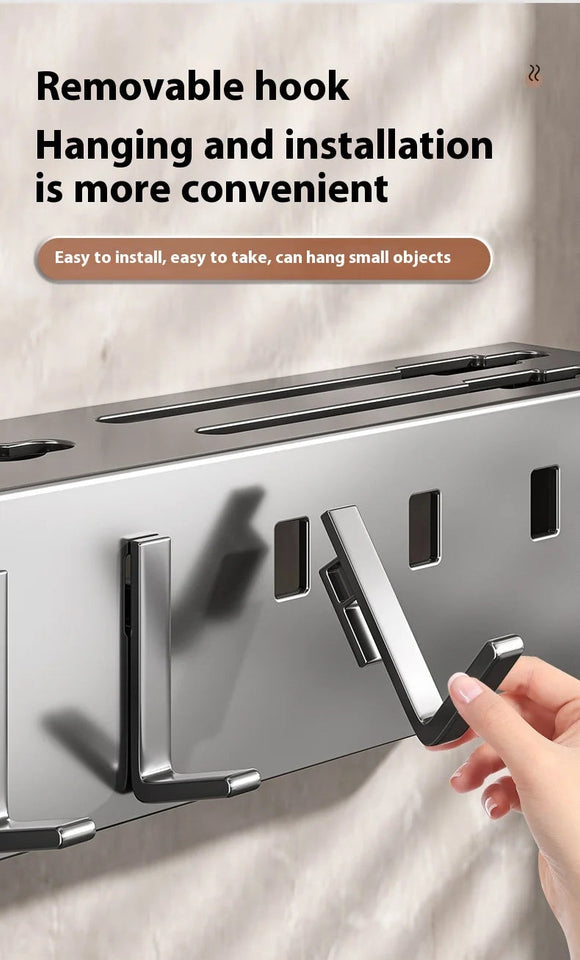 No Drill Wall Mounted Knife Holder Compact Organizer for Kitchen Utensils Cutlery Storage Space Saving Easy Install Aimak Store