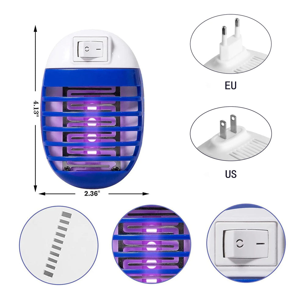 2/4/6Pcs LED Socket Mosquito Killer Lamp US/EU Plug Electric Mosquito Fly Bug Insect Trap Killer Night Lamp Aimak Store