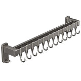 Kitchen Storage Rack Non-perforated shelves Wall Mounted with Movable hook Spoon Holder Organizer Kitchen Utensil Accessories Aimak Store