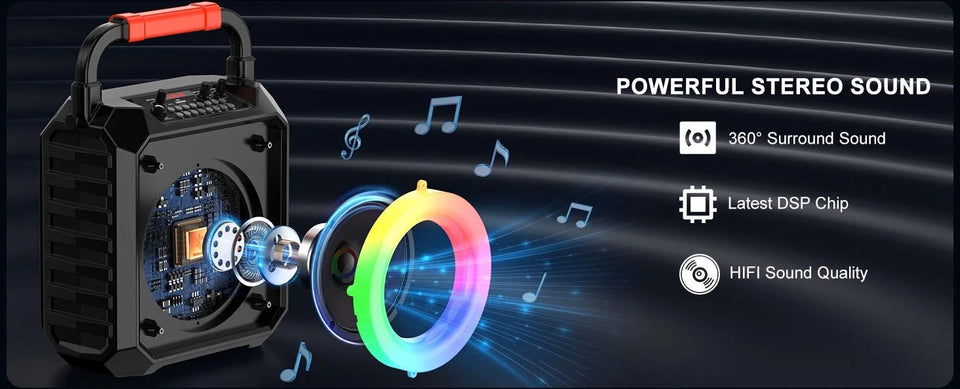 T17 Karaoke Machine Comes with 2 Wireless Karaoke Microphones, Portable Bluetooth Speaker Home Karaoke 0K System, with Rgb Colorful Lights Aimak Store