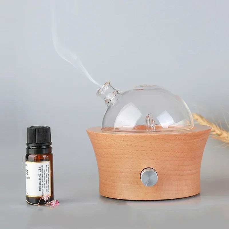 20ML Wooden Glass Aromatherapy Pure Essential Oils Diffuser Waterless Aroma Diffuser Air Nebulizer Household Humidifier For Home Aimak Store