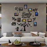 3D New Family Photo Frame Tree Wall Sticker Acrylic Self-adhesive Tree Collage Living Room Bedroom DIY Art Home Decoration Aimak Store