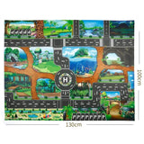 Children Playmat Activity Surface Waterproof Map Kids Animal Road Toy Baby Dinosaur Road Portable Carpet Farm Road Non-Toxic Mat Aimak Store