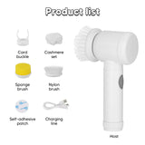 Electric Spin Scrubber Cleaning Brush Rotating Scrubber Wireless USB 3 Heads Multi-Purpose Scrubber for Kitchen Stove Dishes, Aimak Store