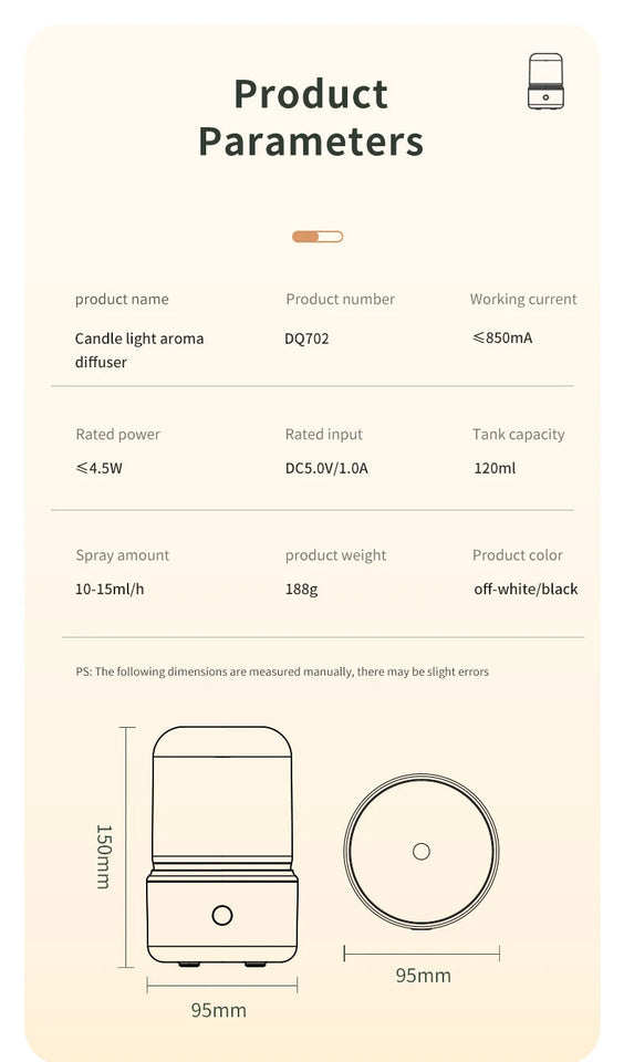 Creative Candlelight Aromatherapy machine usb plug-in desktop ambience Candlelight Home Aromatherapy humidifier Aimak Store