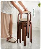 Bamboo Dining Stools Resin Rattan Woven Makeup Chair Stacking Storage Kitchen Seat Stable And Load-bearing Restaurant Furniture Aimak Store