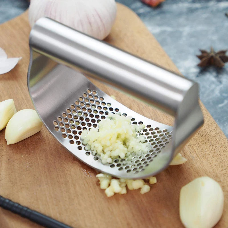Upgraded Stainless Steel Garlic Press Squeezer Manual Garlic Ginger Rocker Crusher Garlic Cutting Mince Tools Kitchen Gadgets Aimak Store