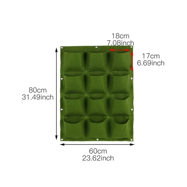 Plant growth bag， Felt Vertical Wall Planter Outdoor Herb Vegetable Hanging Garden  Plant Holder for Railing, Balcony, Fence Aimak Store