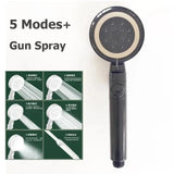 New 230mm Big Panel Showerhead 6 Mode Supercharge Rainfall Shower Head High Pressure Top Rain Shower Faucet Bathroom Accessories Aimak Store