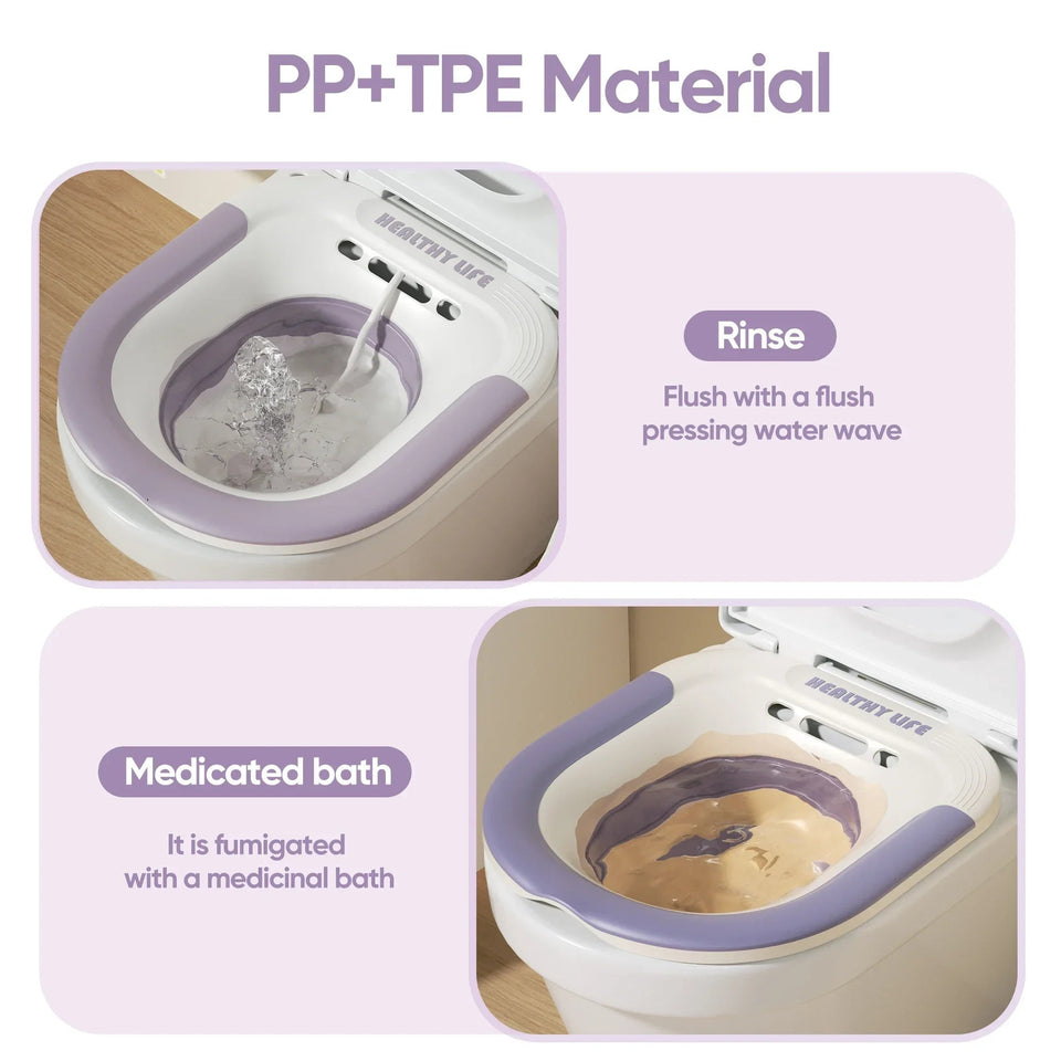 Ergonomic Foldable Toilet Sitz Bath, Soaking Basin Portable Design, for Pregnant Women and Hemorrhoid Patients Treatment Care Aimak Store