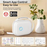 Potable Mini Printer P12 Adhesive Label Printer No Ink Printing Bluetooth Pocket Labeller with Cutter or 3PK Continue Label Roll Aimak Store
