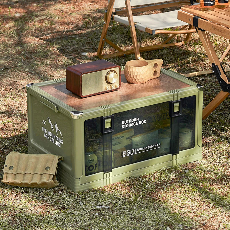 UFORU Outdoor camping storage box Car trunk organizer Car multilayer thickened with cover picnic storage folding box Aimak Store