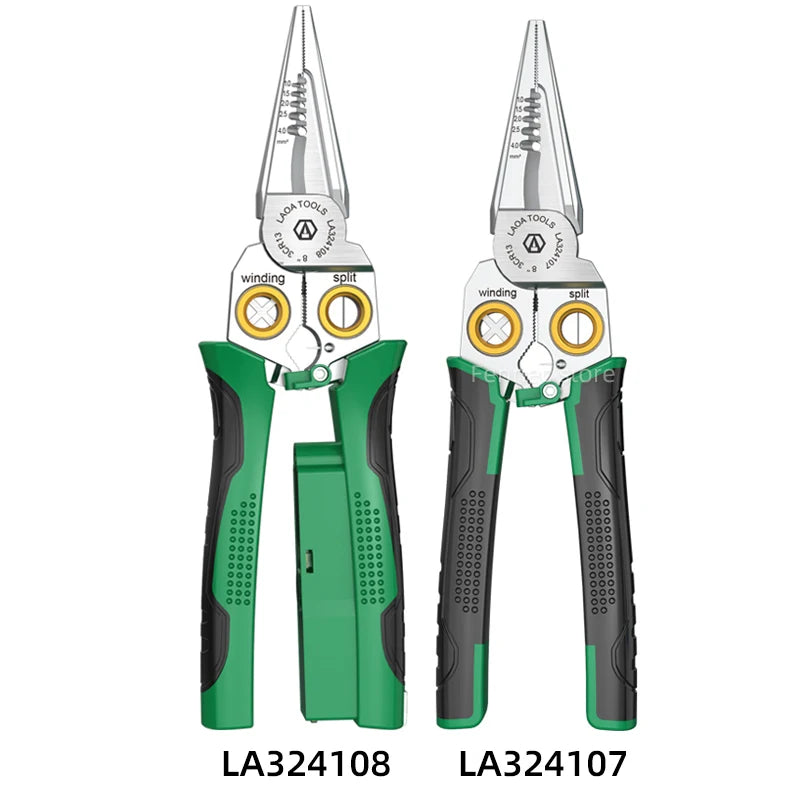 LAOA 8-In-1 Stainless Steel Multifunctional Wire Stripping Pliers LA324107 LA324108 Electric Measuring and Electricians Aimak Store