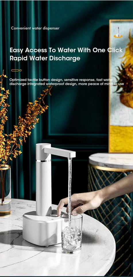 3-gear Electric Water Gallon Bottle Automatic Water Dispenser USB Pump Dispenser Water Bucket Suction Device, Desktop Water Pump Aimak Store