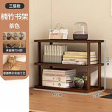 Desktop Storage Rack Small Shelf on The Desk Simple Bookshelf Desk Kitchen Storage Rack Countertop Shelf Bamboo Storage Rack Aimak Store