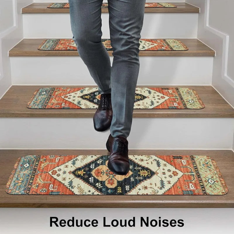 Carpet Stair Treads for Wooden Steps Set of 15, 30''X8'' Indoor Runner Resistant Rugs Rubber Safety Mats for Dogs Aimak Store