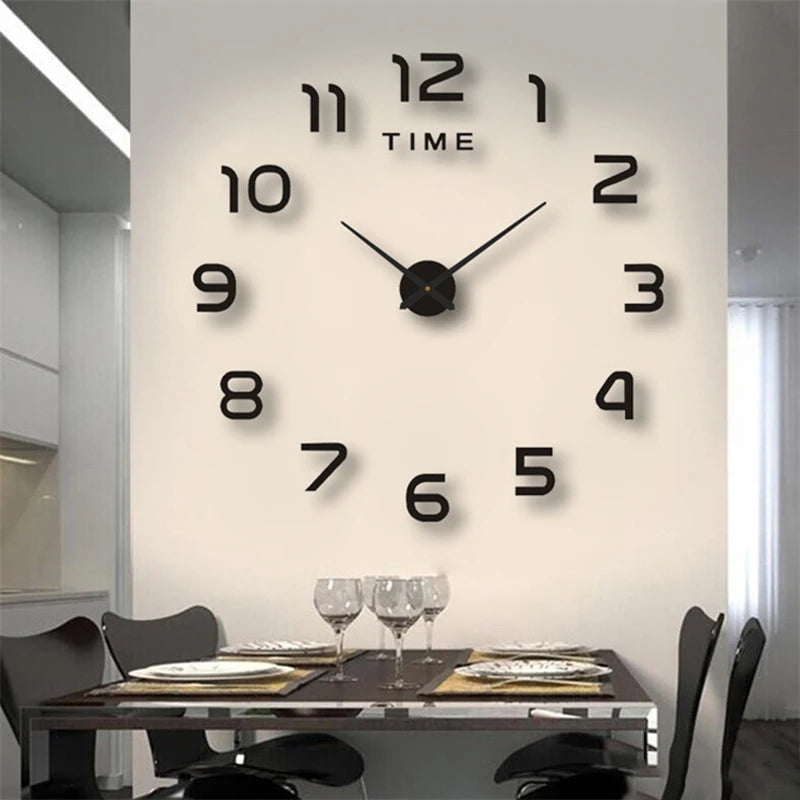 2024 New Metall Moderne 3D DIY Wall Clock Acrylic+EVR+Metal Mirror Home Decoration Super Big 130cm X130 Cm Factory Freeshipping Aimak Store