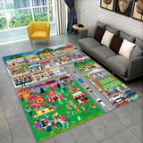 Child Playmat Highway City Traffic Playroom Area Rug Large Carpet Rug for Living Room Bedroom Decor Kids Play Non-slip Floor Mat Aimak Store