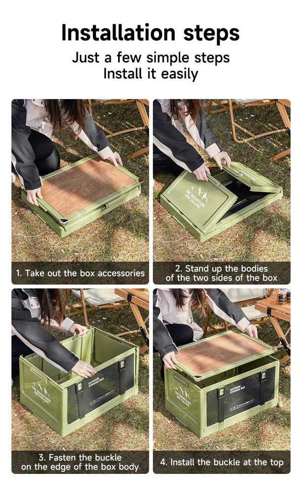 UFORU Outdoor camping storage box Car trunk organizer Car multilayer thickened with cover picnic storage folding box Aimak Store