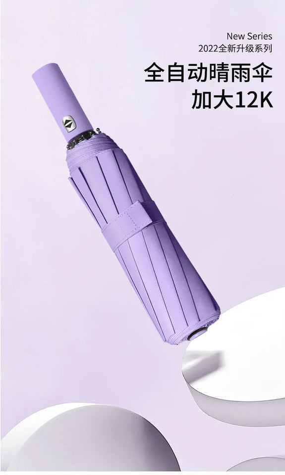 Umbrella Fully Automatic Men's Reinforced Women's Sunshade Umbrella, Rain and Rain Dual Use Umbrella, UV Protection Aimak Store