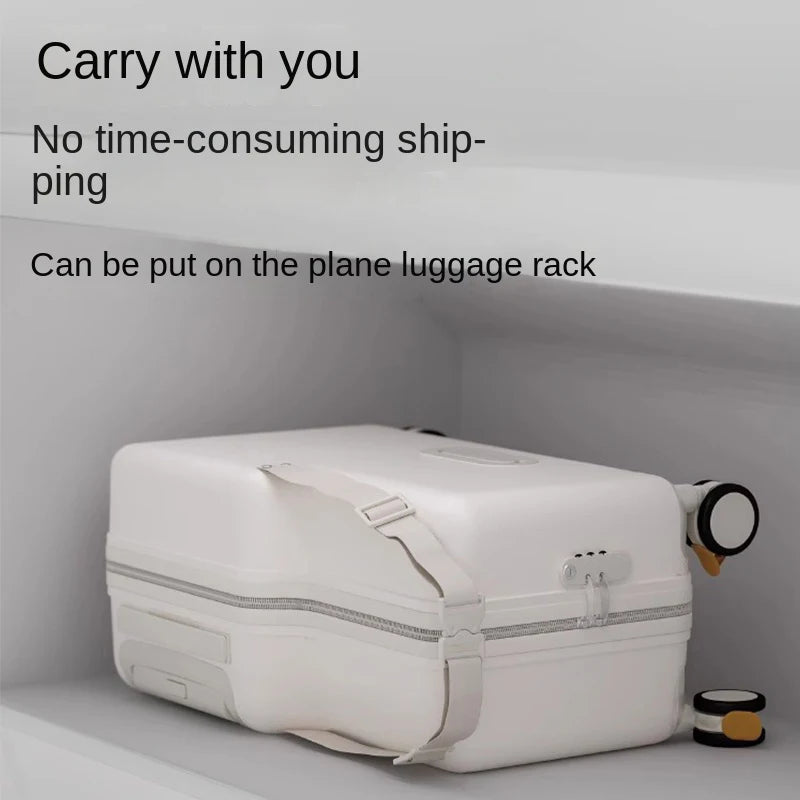 Travel suitcases can sit and ride children's luggage new lazy walking children trolley case boys girls wooden horse suitcase Aimak Store