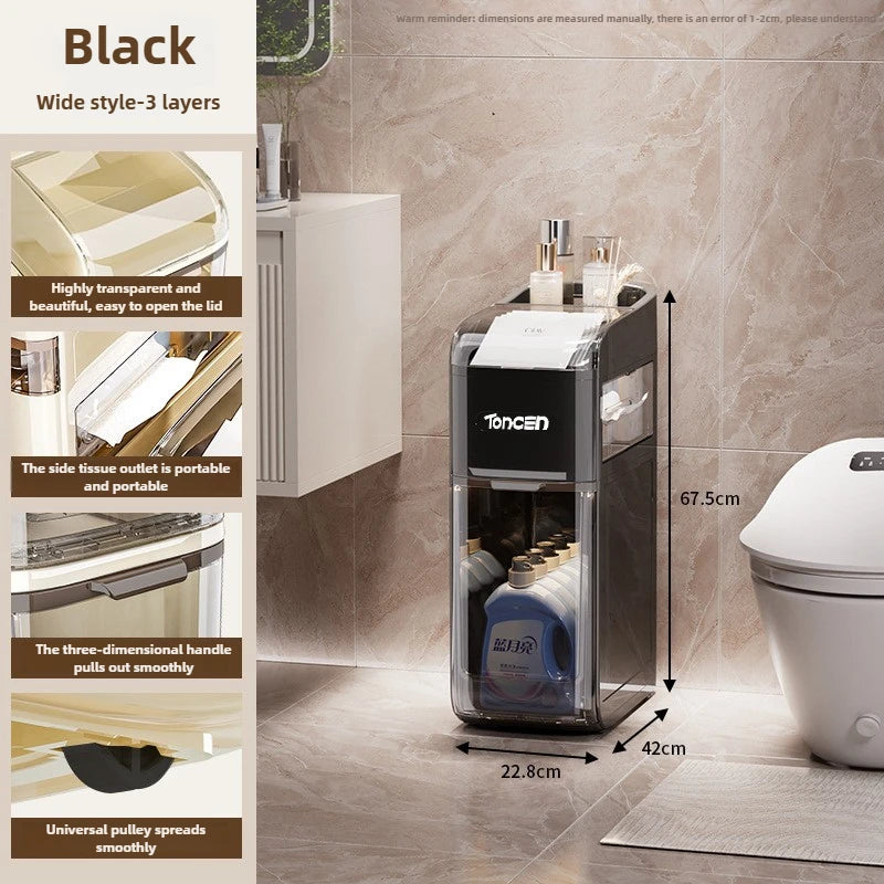 Bathroom crevice wardrobe storage cabinet, bathroom shelf, bathroom toilet storage cabinet, toilet side storage cabinet Aimak Store