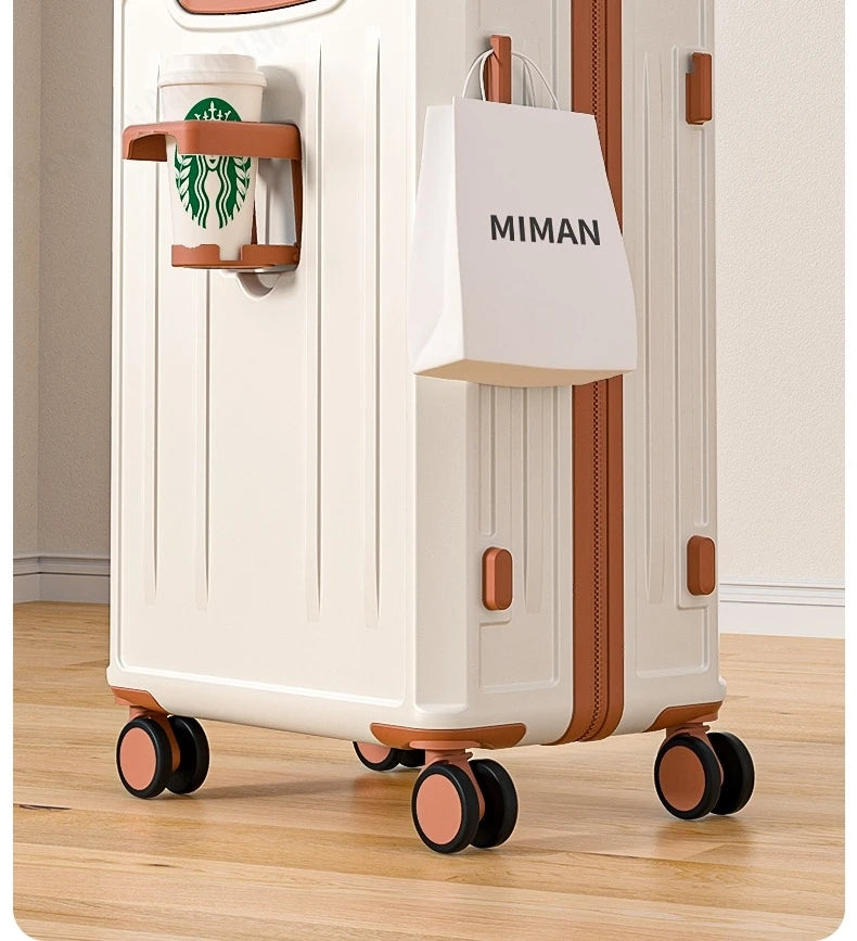 KO-KU 2024 Suitcase Set Female 20 Inch Boarding Suitcase USB/Type-C Port Water Cup Holder 26/28 inch Male Large Capacity Luggage Aimak Store