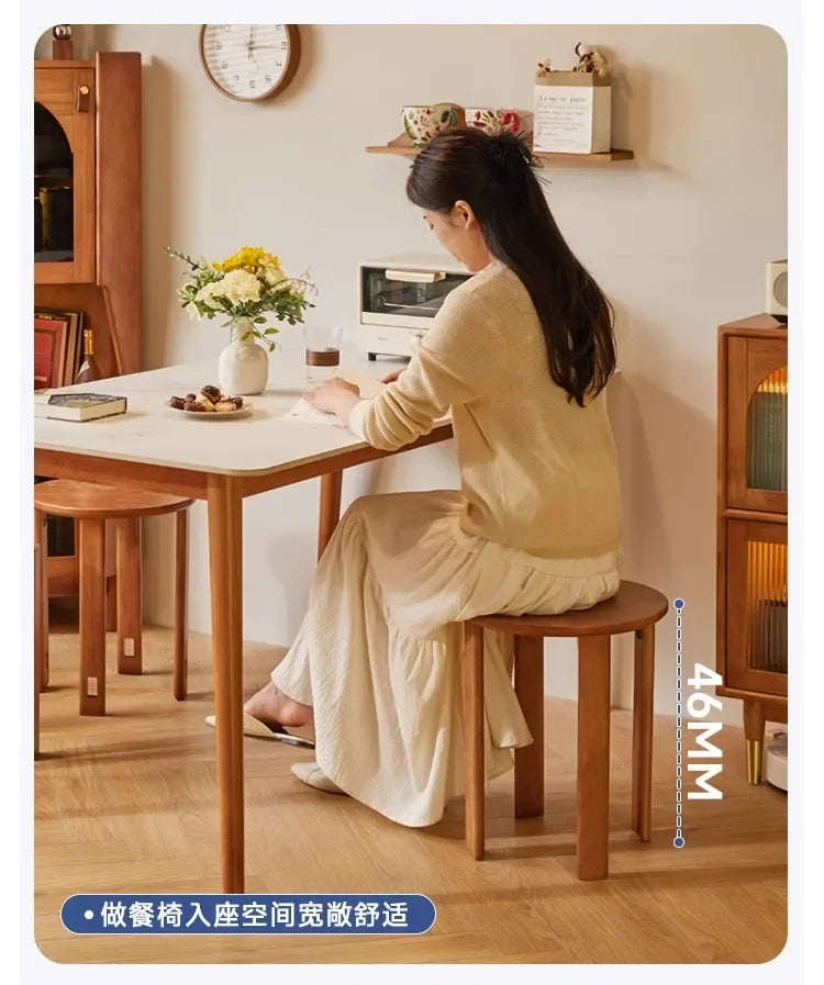 Solid Wood Dining Chair Stackable Home Eating Middle and Ancient Jenga  Modern Furniture Comedor 4 Sillas  Modern Dining Table Aimak Store