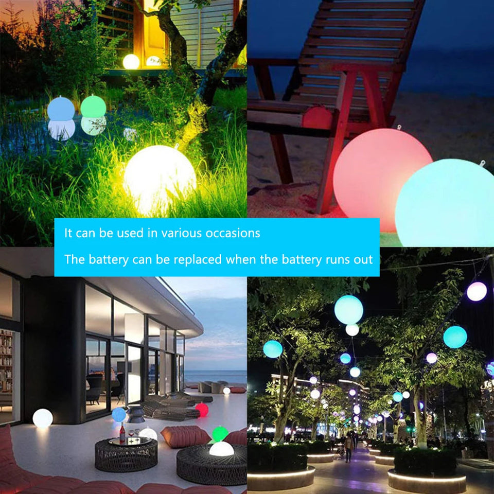 16 Colors Floating Pool Lights 40cm Large Inflatable Pool Beach Ball For Water Pool Party Outdoor Balloon LED Garden Ball Light Aimak Store