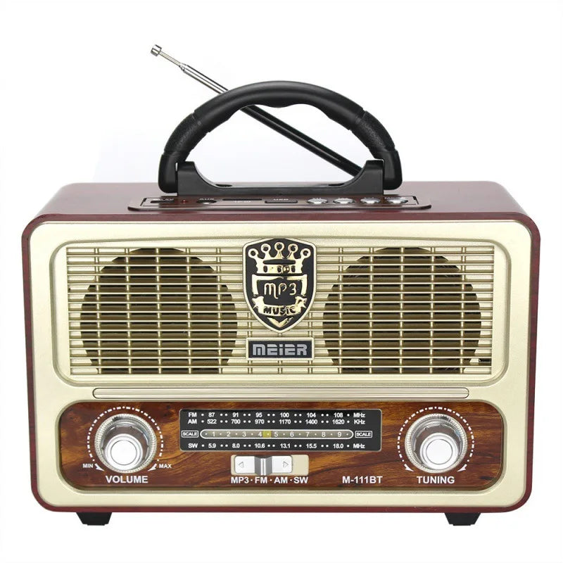 Portable Wooden Retro Bluetooth Speaker Radio FM / AM / SW  Card TF USB MP3 Music Player Aimak Store