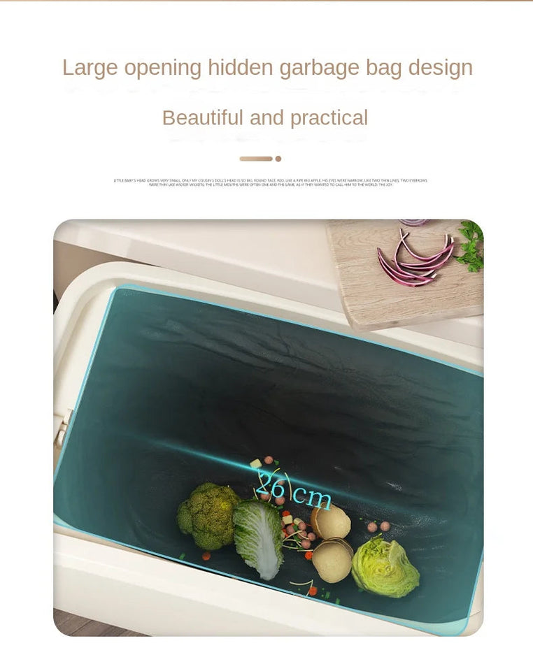 Household plastic flip-top wall-mounted trash can kitchen bathroom bathroom gap wall-mounted storage simple trash can Aimak Store