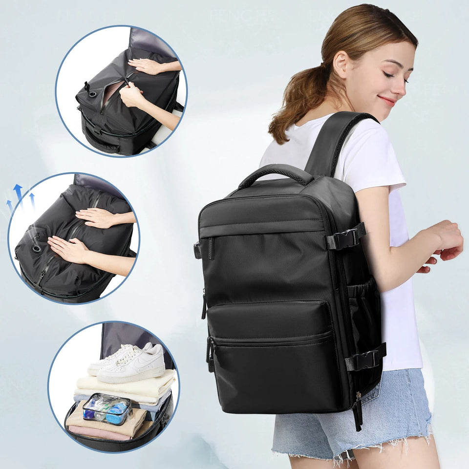 Vacuum Backpack Travel Bag for Men Large Capacity airback Backpack Business Laptop Backpack Women Expandable Backpack School Bag Aimak Store