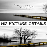 Modern, Minimalist, Wall Art, Landscape Seaside Goldenwood Bridge, Canvas Print Poster, Home Living Room Backdrop Decoration Aimak Store