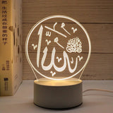 3D Moon Castle Acrylic LED Night Light Eid Mubarak Festival Ornaments Islamic Muslim Party Supplies 2025 Ramadan Home Decoration Aimak Store