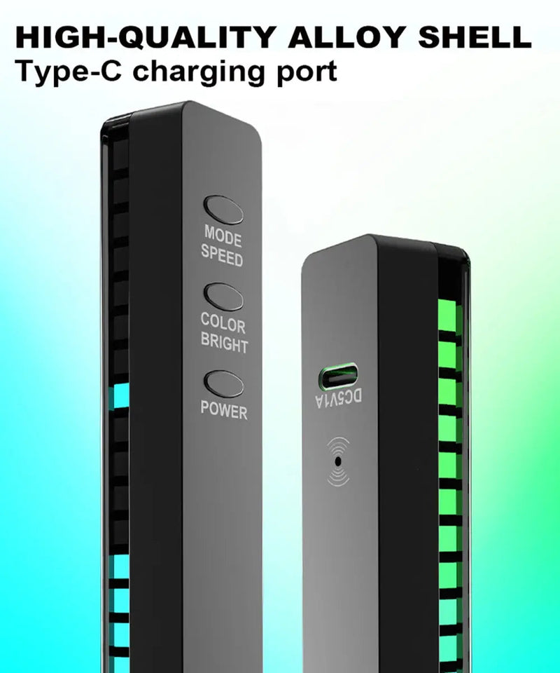 LED Sound Control Lights RGB 3D Pickup Lights Smart APP Control Music Rhythm Atmosphere Light for Gaming Desktop Decora LED Lamp Aimak Store