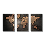 Retro World Map 3pcs/set Canvas Posters Nordic Wall Decor Wall Art Canvas Painting Living Room Bedroom Corridor Wall Decoration Aimak Store