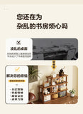 Desktop Storage Rack Small Shelf on The Desk Simple Bookshelf Desk Kitchen Storage Rack Countertop Shelf Bamboo Storage Rack Aimak Store