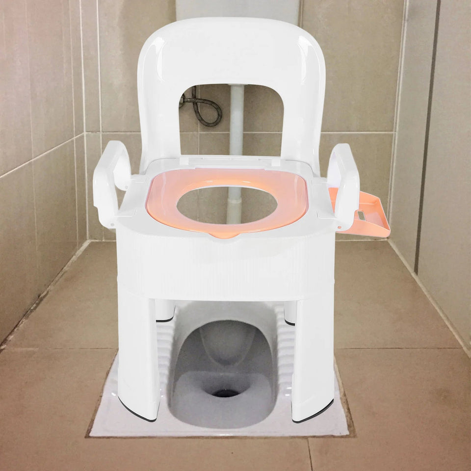 Commode Chair Commode Shower Chair Detachable Folding Non Slip Strong Load Bearing Toilet Safety Chair for Bathroom Squat Toilet Aimak Store