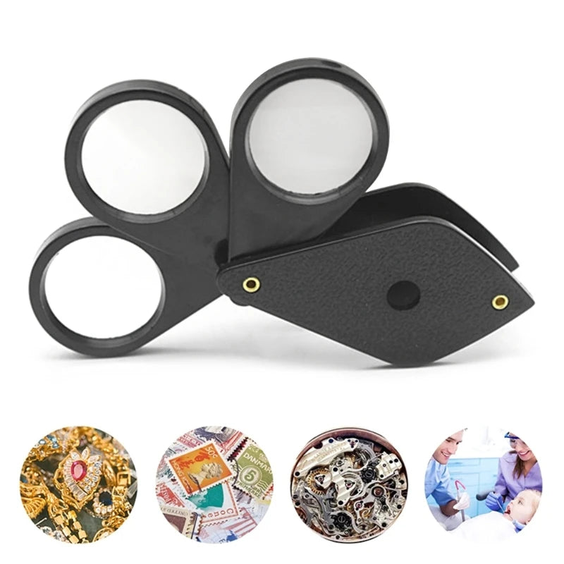 Handheld Magnifying Glass 4x 8x 12x Foldable Magnifying Lens Portable Eye Loupe Magnifier for Inspection Jewelry Coins Aimak Store
