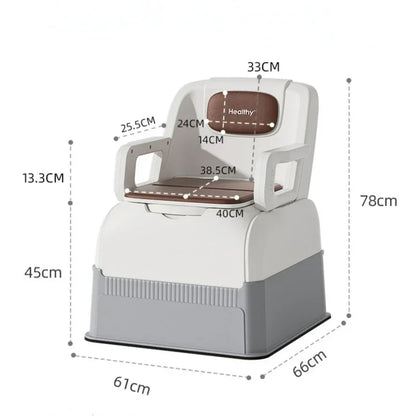 Ergonomic Elderly Toilet, Detachable Armrest, Heightened Portable Seat, Soft Backrest Comfort Chair for Pregnant Women