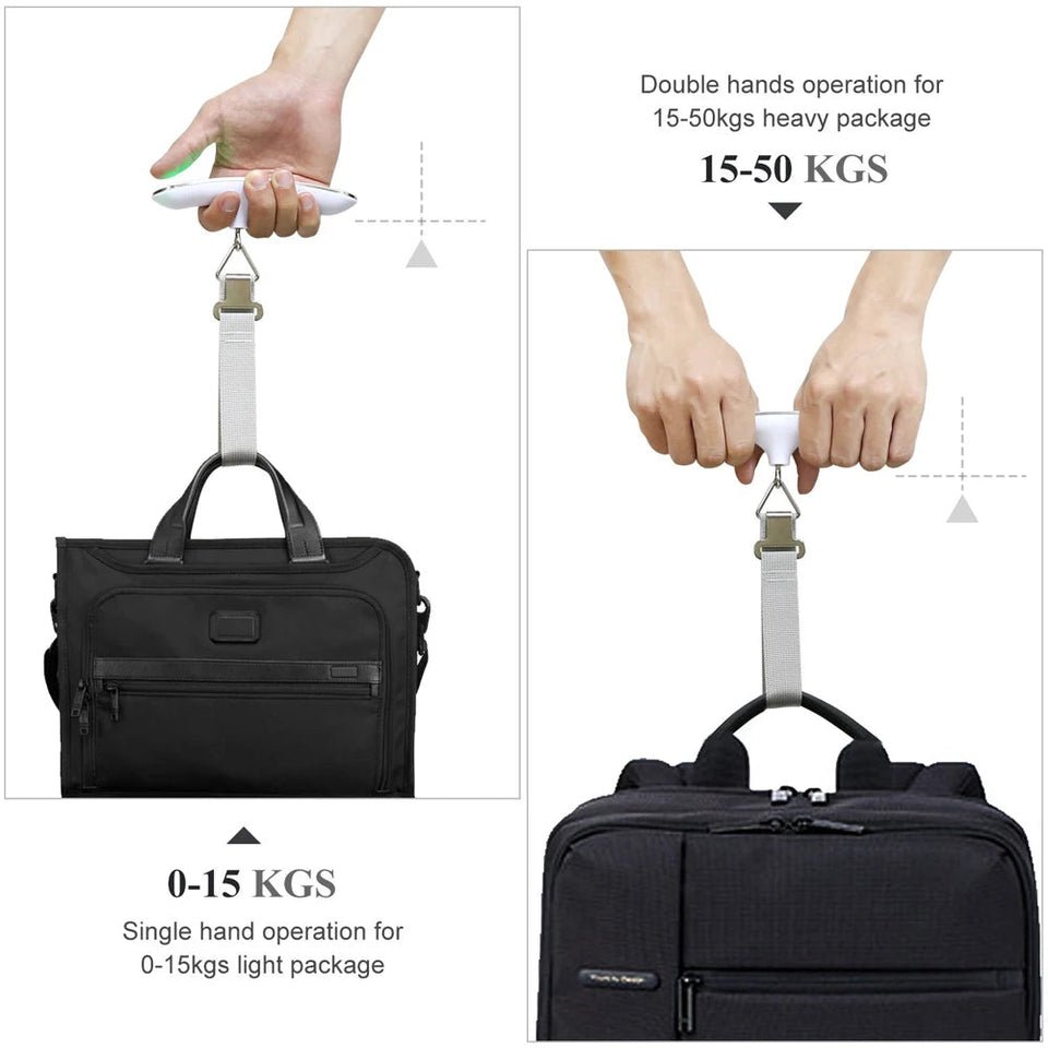 110lb/50kg Portable Electronic Hand Luggage Scale LCD Digital Display Balance Scale Suitcase Travel Weighs Baggage Weight Tool Aimak Store