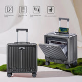 New Front Opening Lid Suitcase Multifunctional Mini Luggage Aluminium Frame 18/20 Boarding Box Trolley Case Cabin Bag Aimak Store