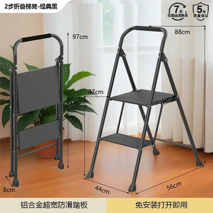 Small Household Folding Ladder Multifunctional Herringbone Ladder Compact Step Stool for Indoor Use Rack Ladder Design