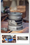 Outdoor Cooking Pot Set ALOCS CW-C05 Camping Portable Easy Storage Picnic Pot With Alcohol Stove Blast Proof Stove Cover Pot Aimak Store