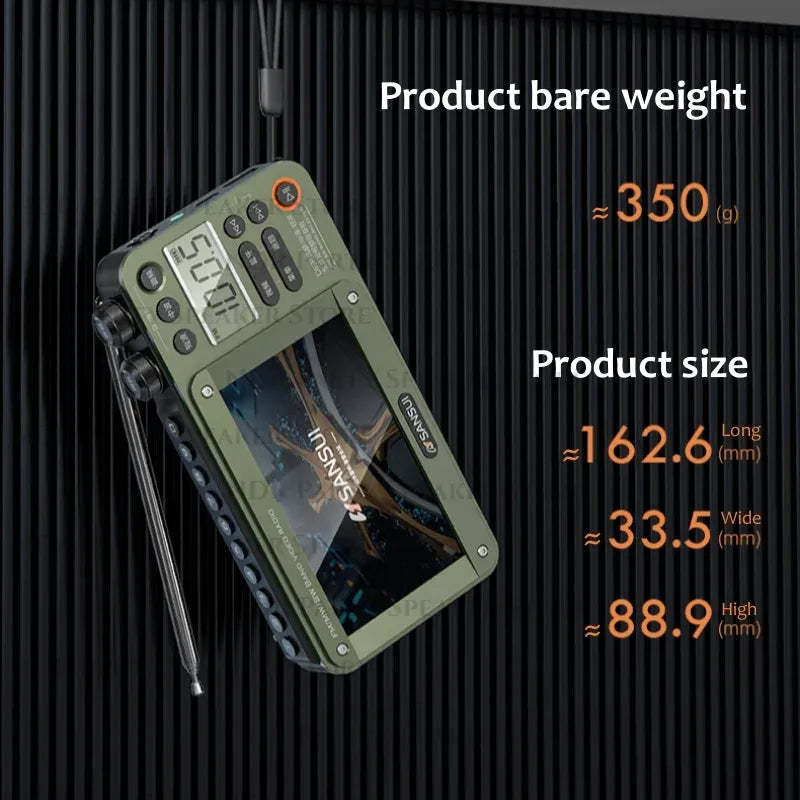 F50 Portable 4.3 inch LCD Screen Radio Multi-band HF AM Built-in Rechargeable Battery FM Bluetooth Radios Speakers Aimak Store