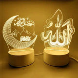 3D Moon Castle Acrylic LED Night Light Eid Mubarak Festival Ornaments Islamic Muslim Party Supplies 2025 Ramadan Home Decoration Aimak Store