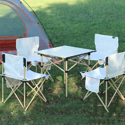 Portable Outdoor Table and Chair Set Folding Picnic Table Self-driving Camping Table Aluminum Alloy Car Egg Roll Table