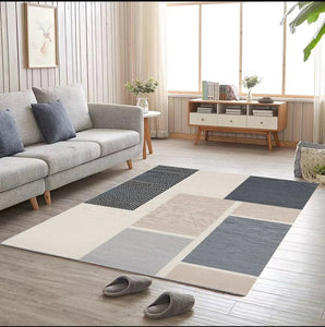 VIKAMA Nordic Patchwork Faux Wool Rug - Non-Slip, Easy Clean Living Room, Bedside, Sofa Mat for Home Decor, 50x80cm Aimak Store