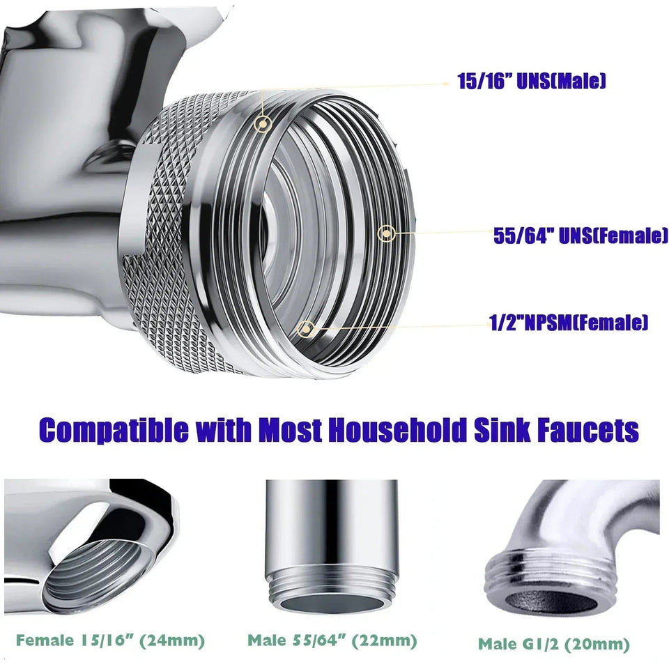 360° Swivel Faucet Extender, Water Saving Tap Sprayer with 3 Modes, for Kitchen, Bathroom Sink, RV Camper & Home Use Aimak Store