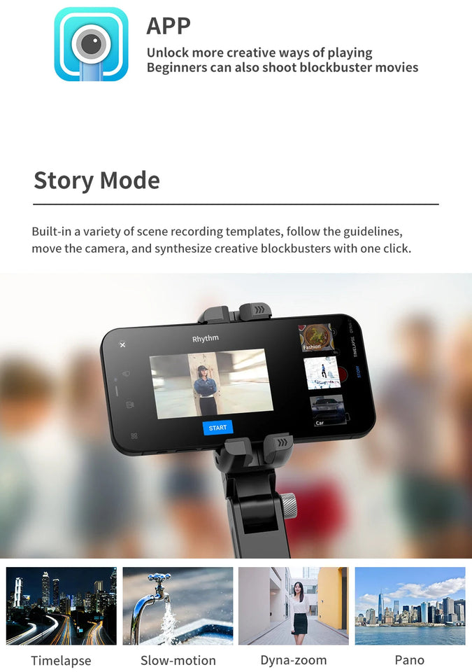 Q18 Desktop Following the shooting Mode Gimbal Stabilizer Selfie Stick Tripod with Fill Light for iPhone Cell Phone Smartphone Aimak Store